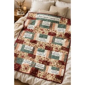 Handmade Quilt What Cancer Cannot Do Written Message Throw 42x54